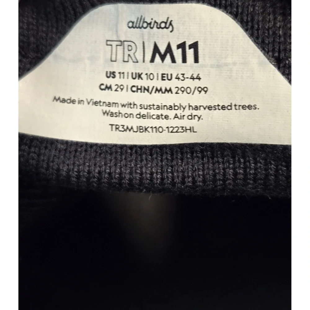 Allbirds Tree Runners Mens‎ Size 11 Black Good Sustainable Mesh Sneakers - Picture 3 of 13